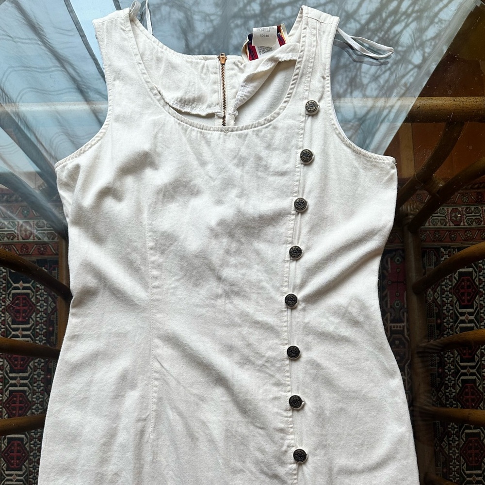 Vintage 90s canvas button down pencil dress
